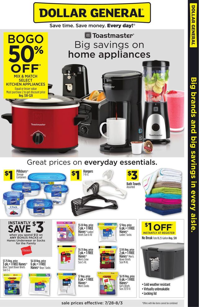 Dollar General Ad from 07/28/2019