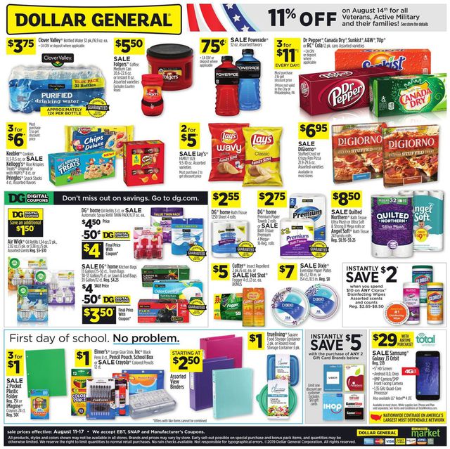 Dollar General Ad from 08/11/2019