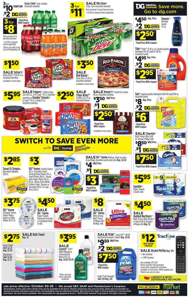 Dollar General Ad from 10/20/2019