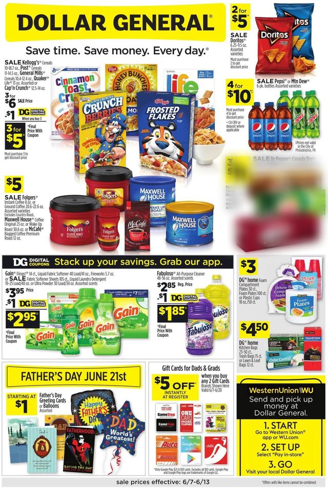 Dollar General Ad from 06/07/2020