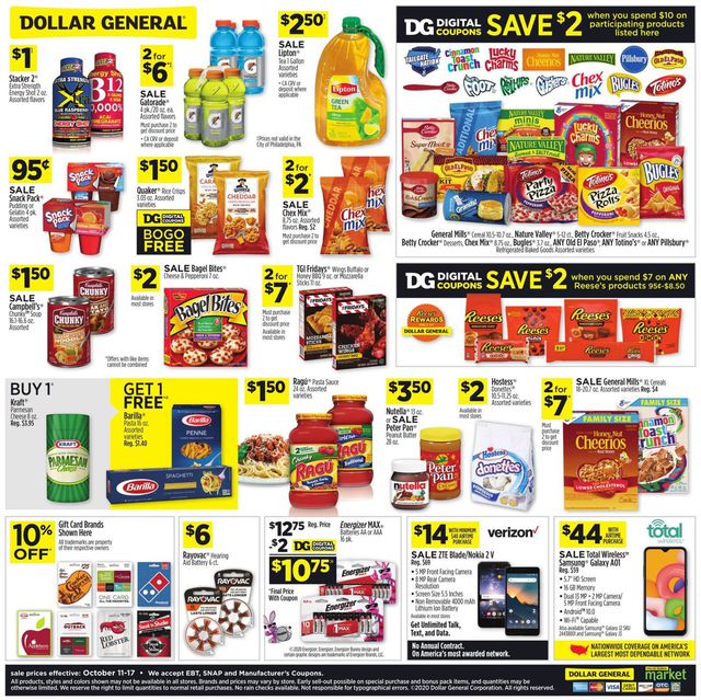 Dollar General Ad from 10/11/2020