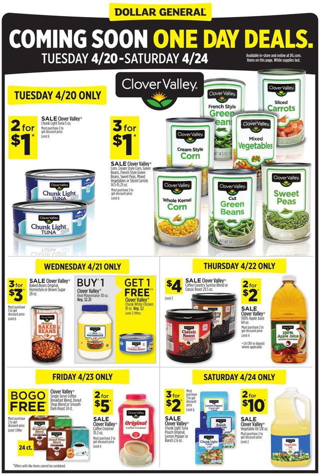 Dollar General Ad from 04/20/2021