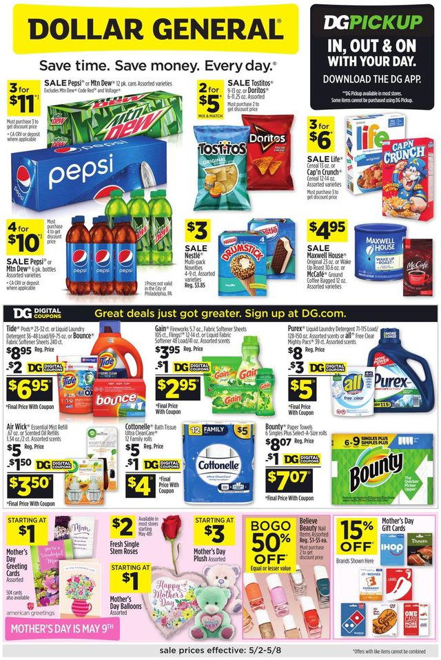 Dollar General Ad from 05/02/2021