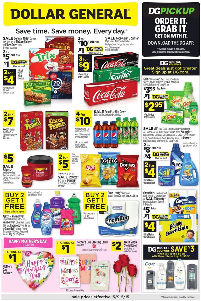 Dollar General Ad from 05/09/2021