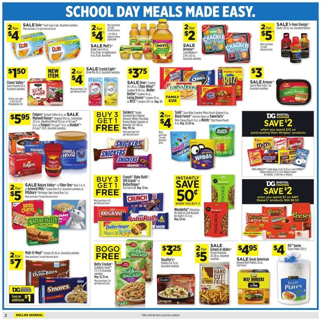 Dollar General Ad from 08/08/2021