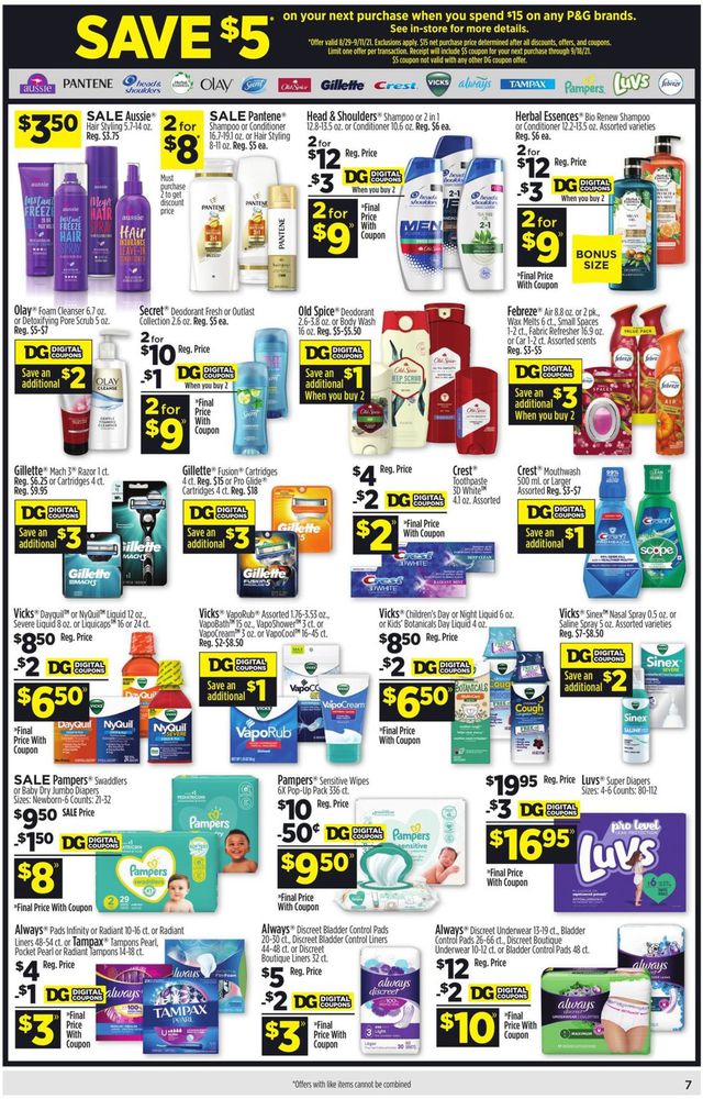 Dollar General Ad from 08/29/2021