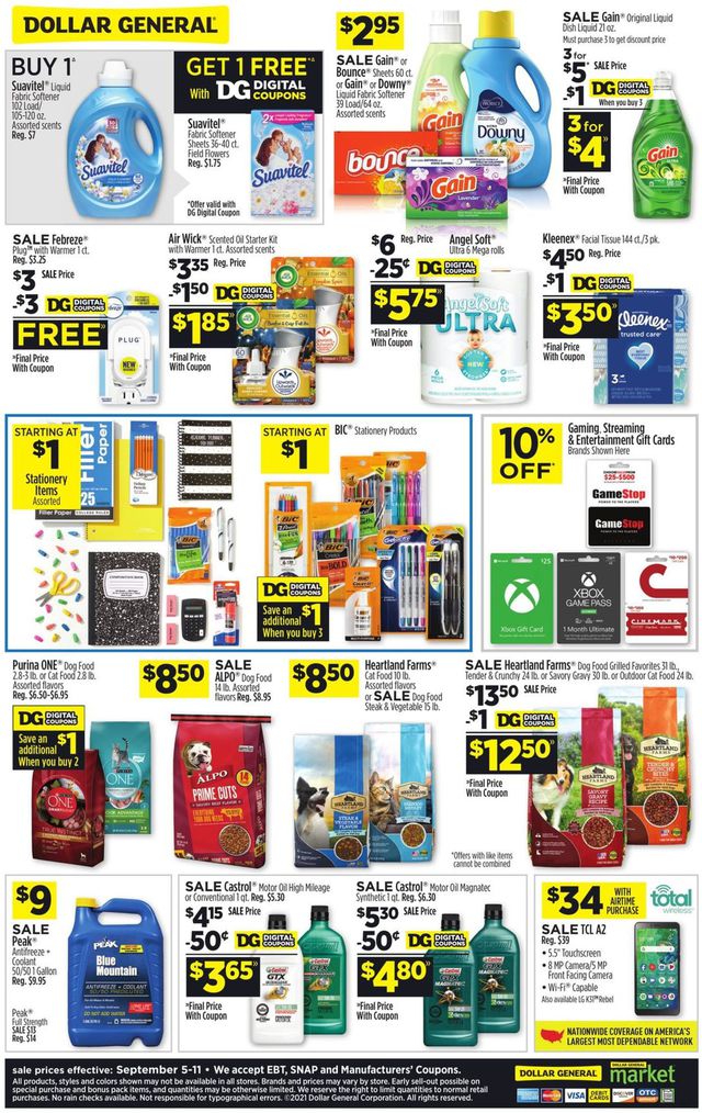 Dollar General Ad from 09/05/2021