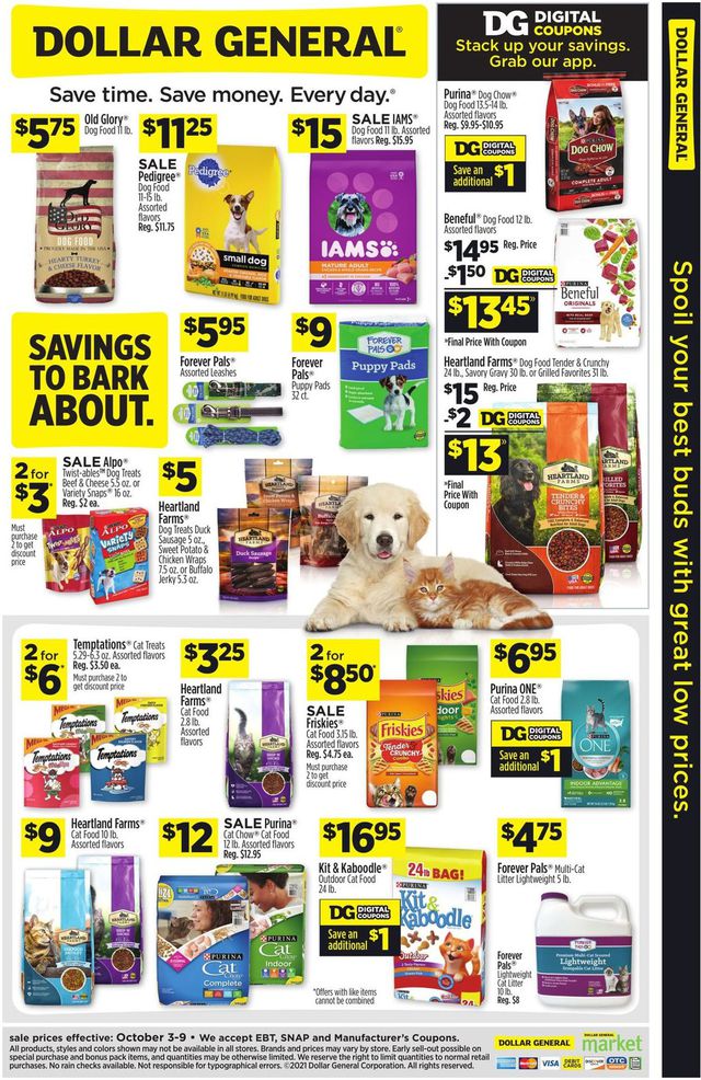 Dollar General Ad from 10/03/2021