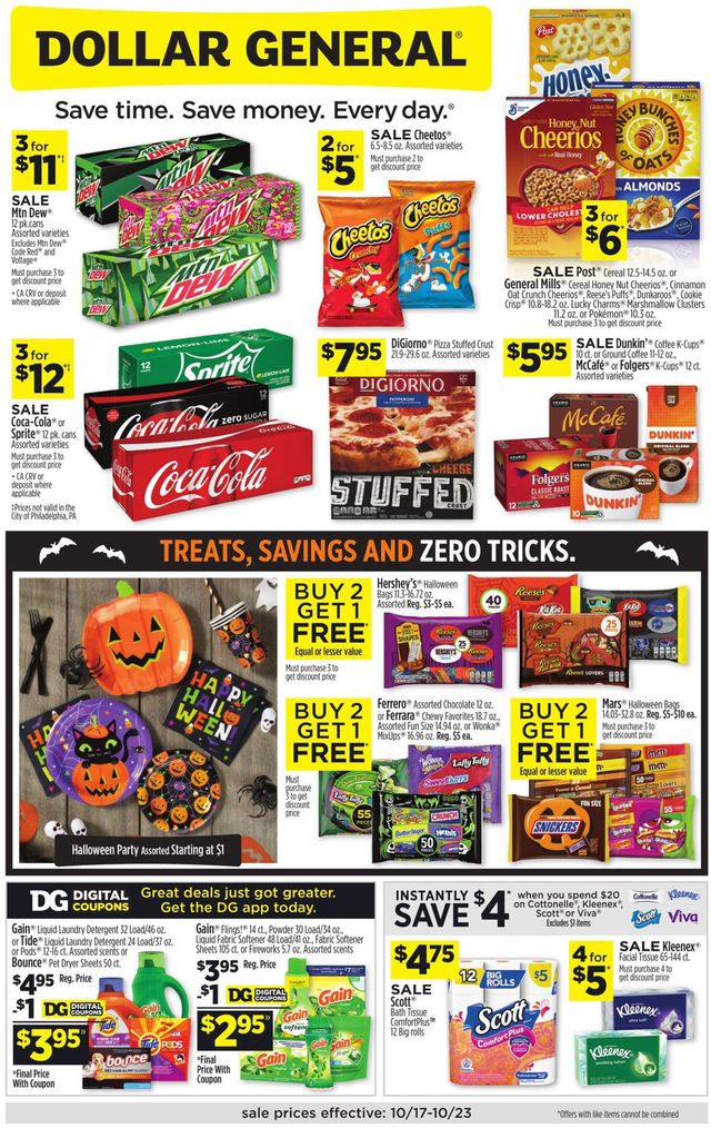 Dollar General Ad from 10/17/2021