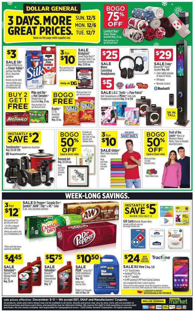 Dollar General Ad from 12/05/2021