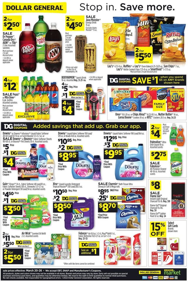 Dollar General Ad from 03/20/2022