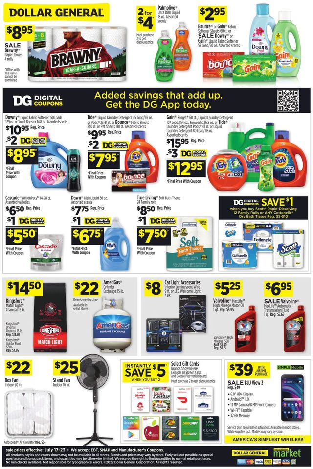 Dollar General Ad from 07/17/2022