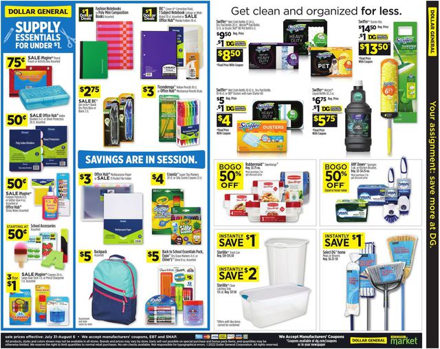 Dollar General Ad from 07/31/2022