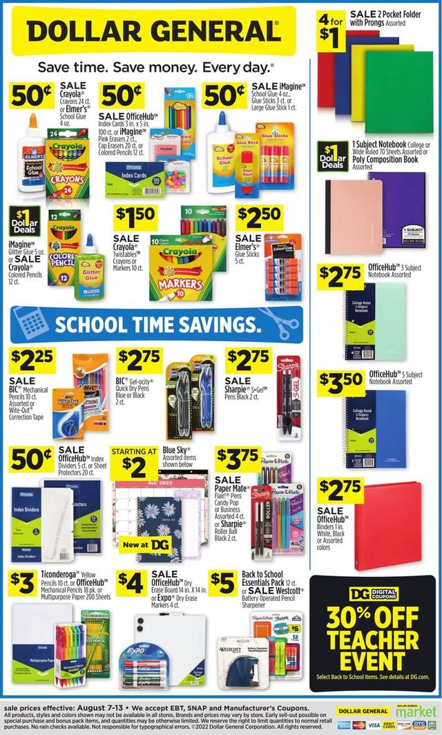 Dollar General Ad from 08/07/2022
