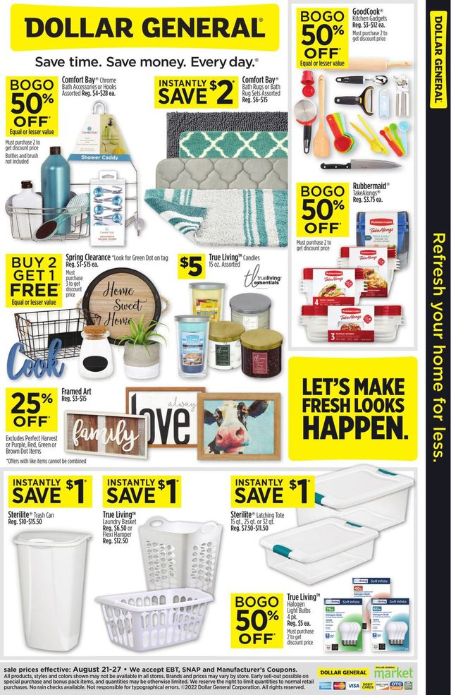 Dollar General Ad from 08/21/2022