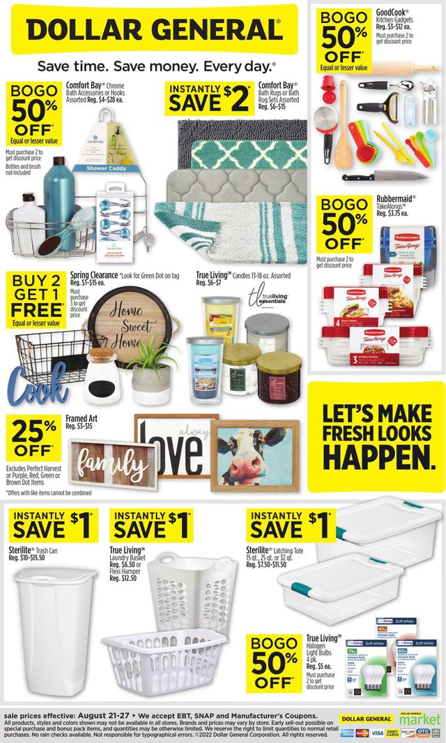 Dollar General Ad from 08/21/2022