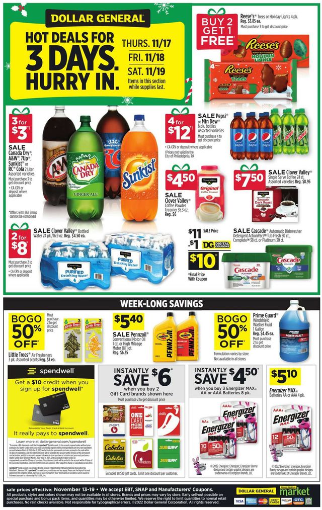 Dollar General Ad from 11/13/2022