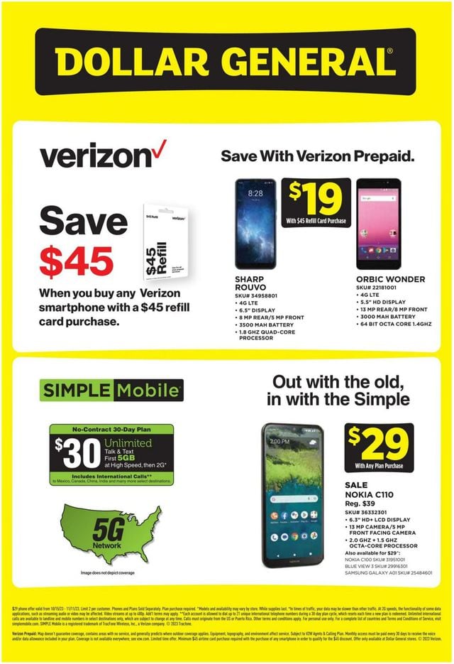Dollar General Ad from 10/22/2023