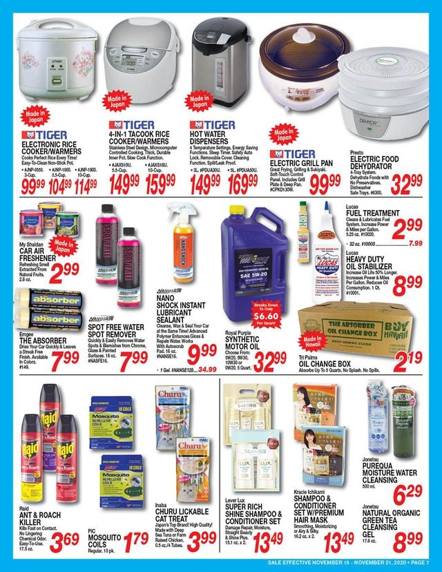 Don Quijote Hawaii Ad from 11/15/2020