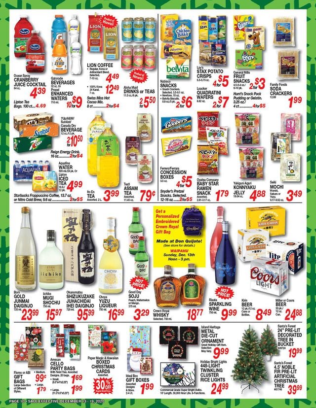 Don Quijote Hawaii Ad from 12/13/2020