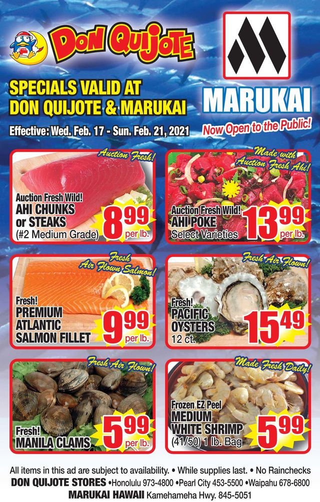 Don Quijote Hawaii Ad from 02/21/2021
