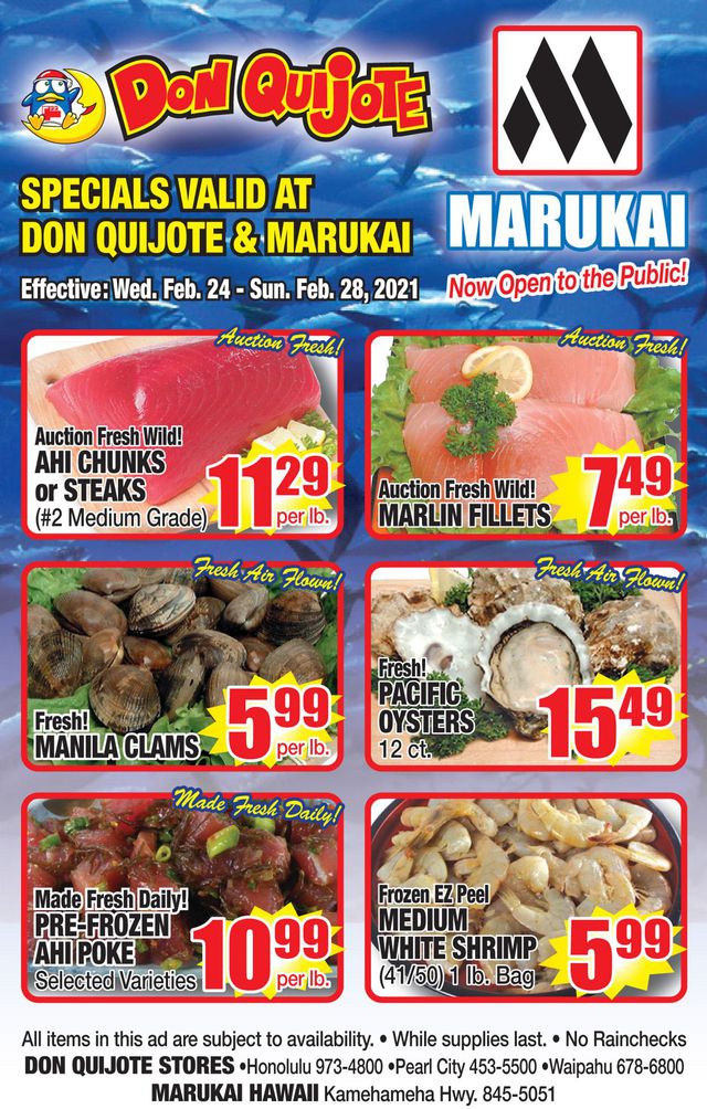 Don Quijote Hawaii Ad from 02/28/2021