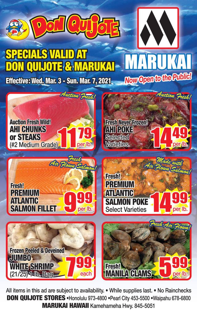 Don Quijote Hawaii Ad from 03/07/2021