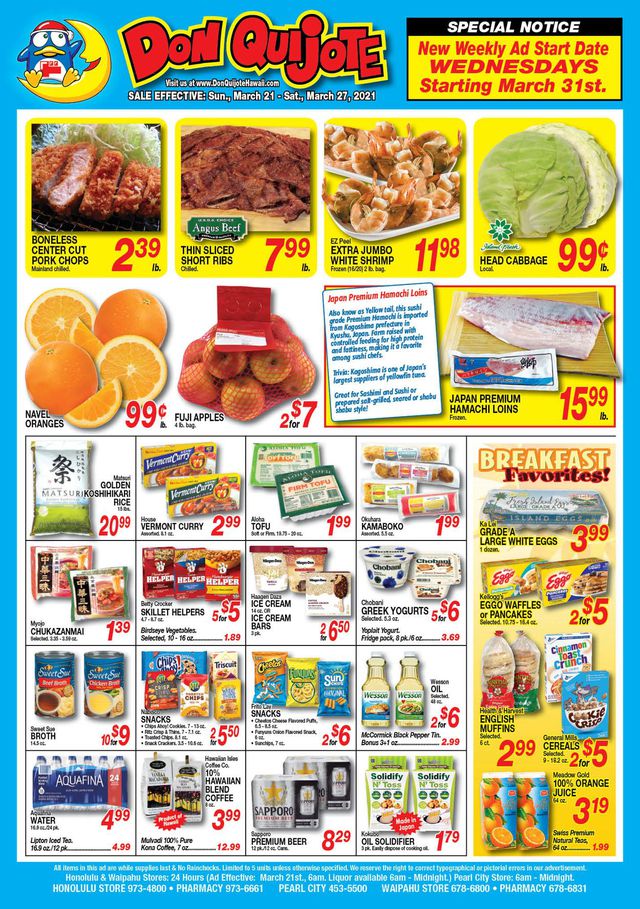 Don Quijote Hawaii Ad from 03/21/2021