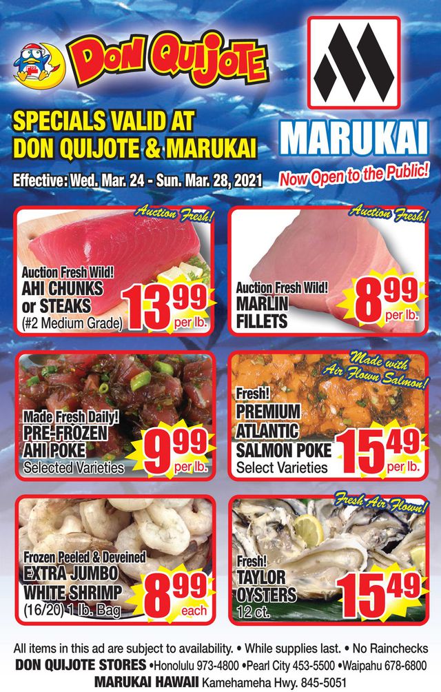 Don Quijote Hawaii Ad from 03/28/2021