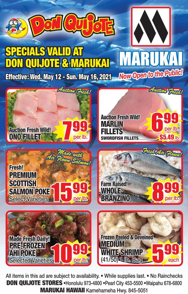 Don Quijote Hawaii Ad from 05/12/2021
