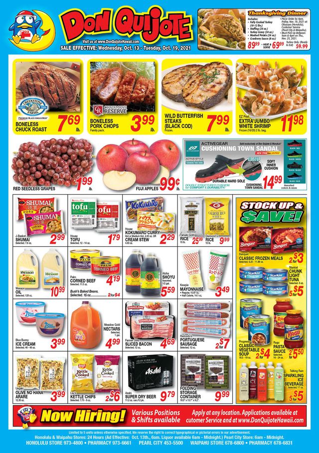 Don Quijote Hawaii Ad from 10/13/2021
