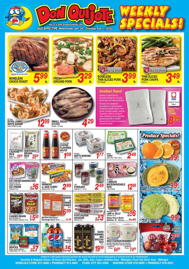 Don Quijote Hawaii Ad from 01/26/2022