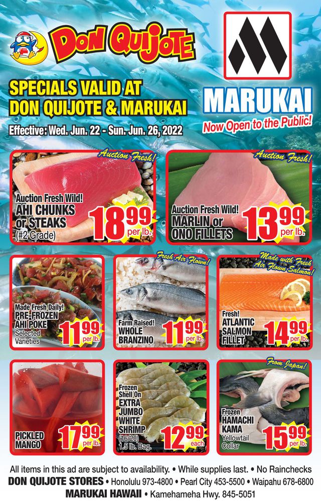 Don Quijote Hawaii Ad from 06/22/2022