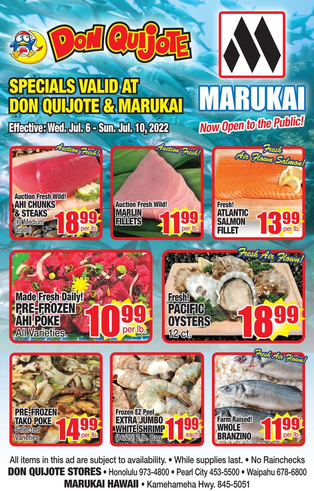 Don Quijote Hawaii Ad from 07/06/2022