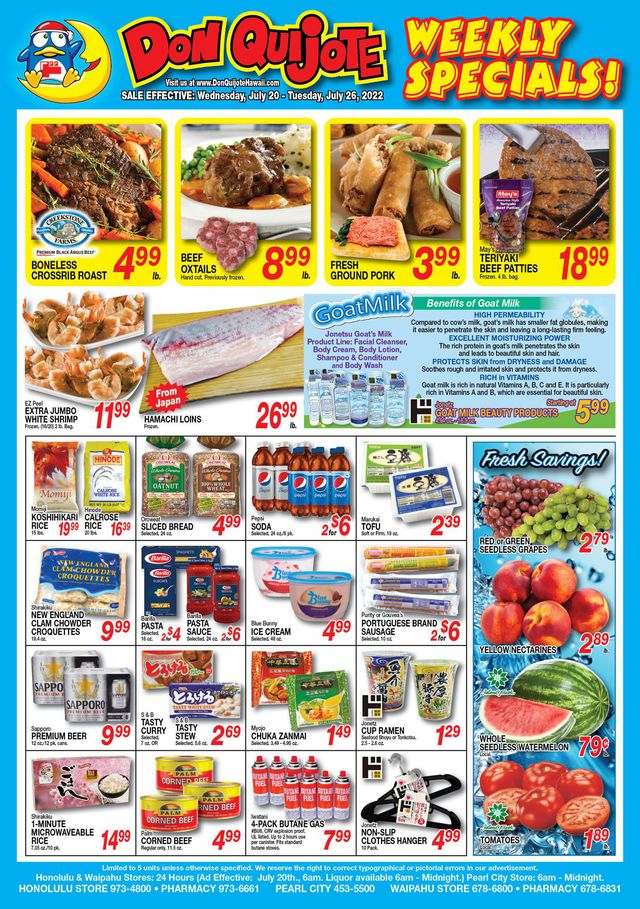 Don Quijote Hawaii Ad from 07/20/2022