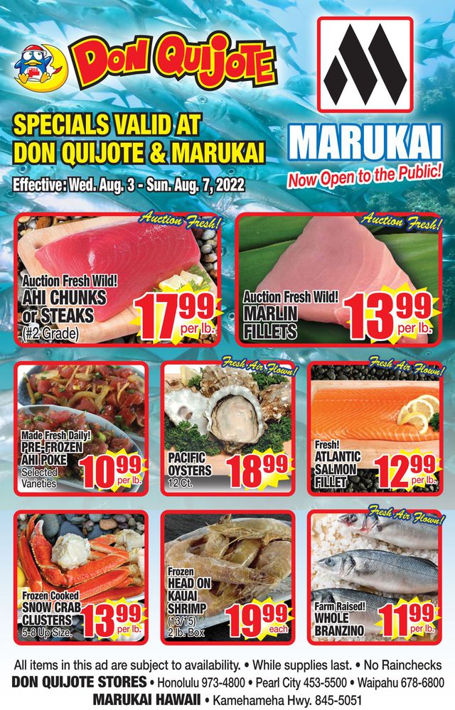 Don Quijote Hawaii Ad from 08/03/2022