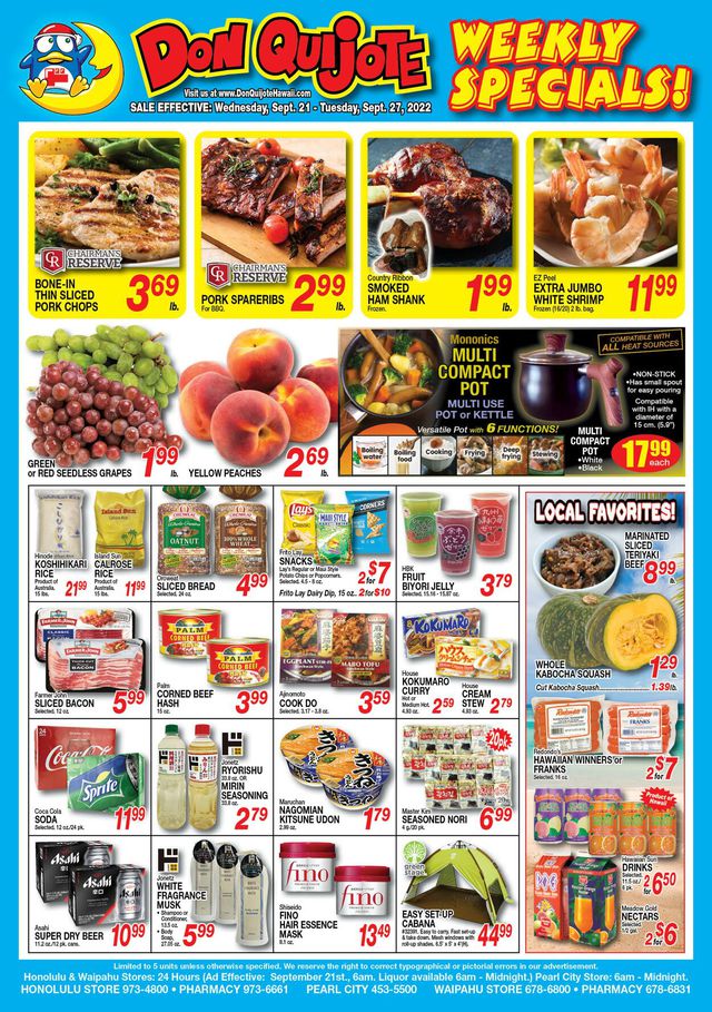 Don Quijote Hawaii Ad from 09/21/2022