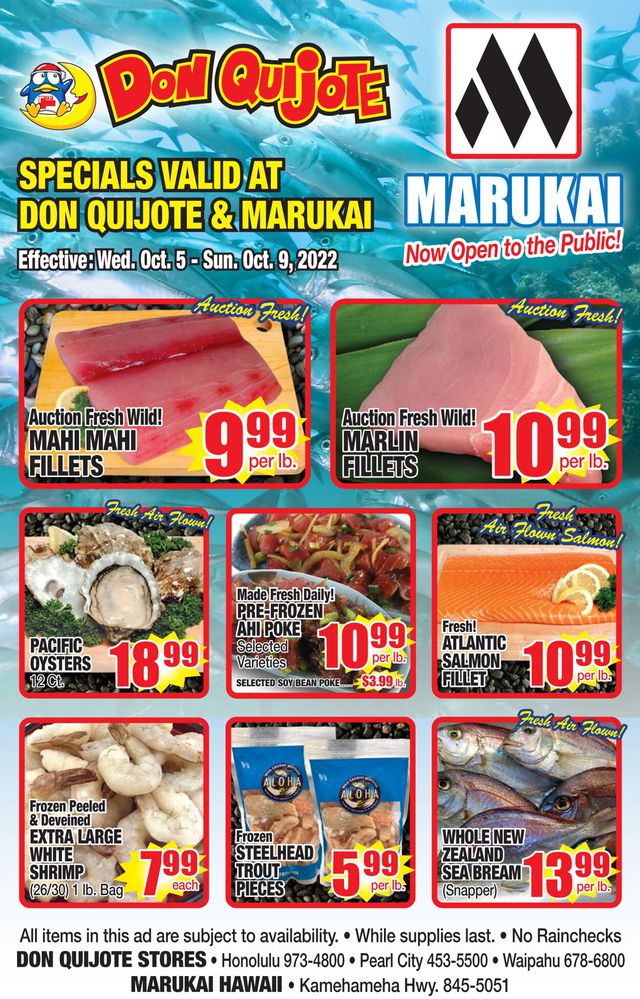 Don Quijote Hawaii Ad from 10/05/2022