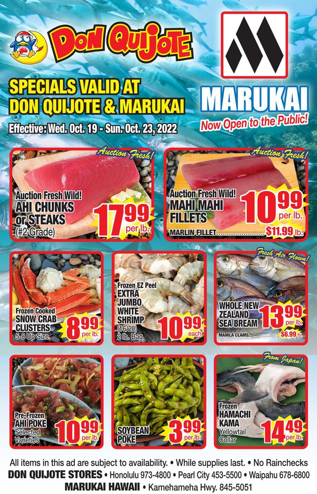 Don Quijote Hawaii Ad from 10/19/2022