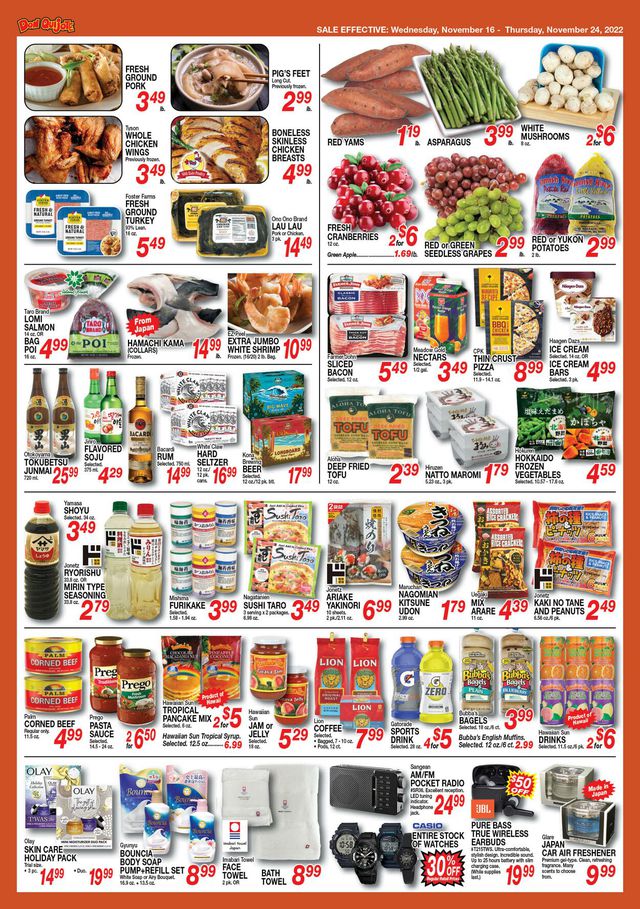 Don Quijote Hawaii Ad from 11/16/2022
