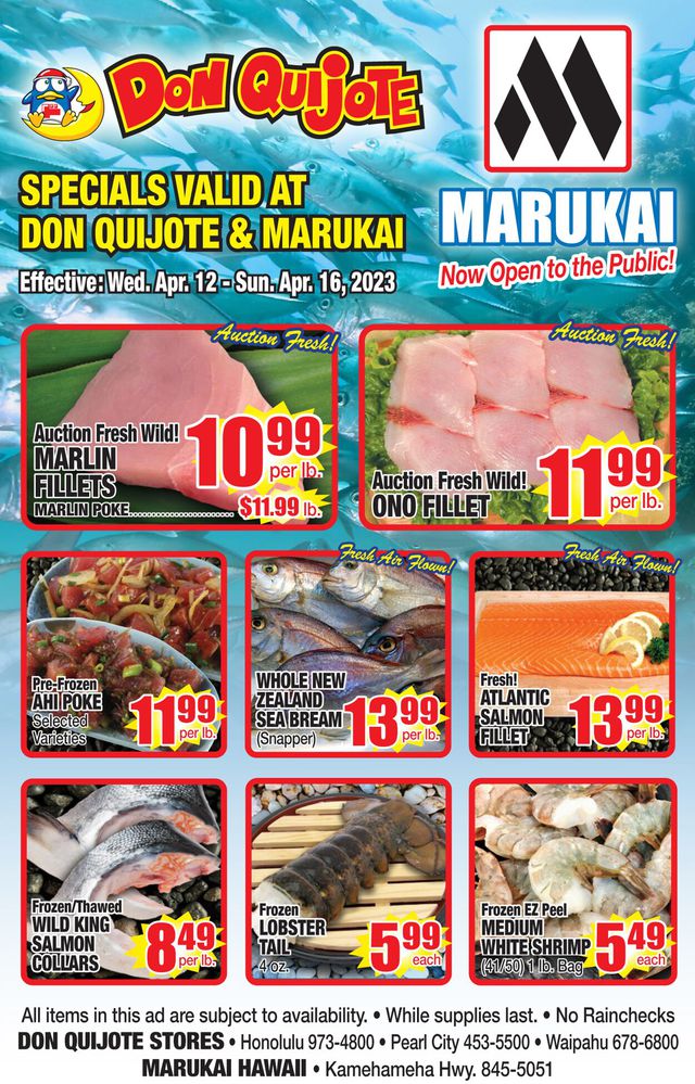 Don Quijote Hawaii Ad from 04/12/2023