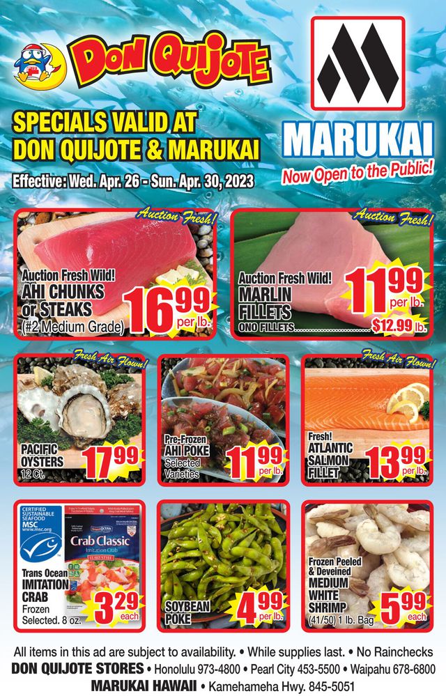 Don Quijote Hawaii Ad from 04/26/2023