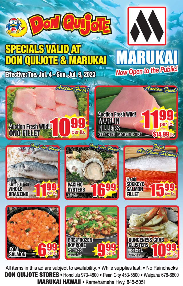 Don Quijote Hawaii Ad from 07/05/2023