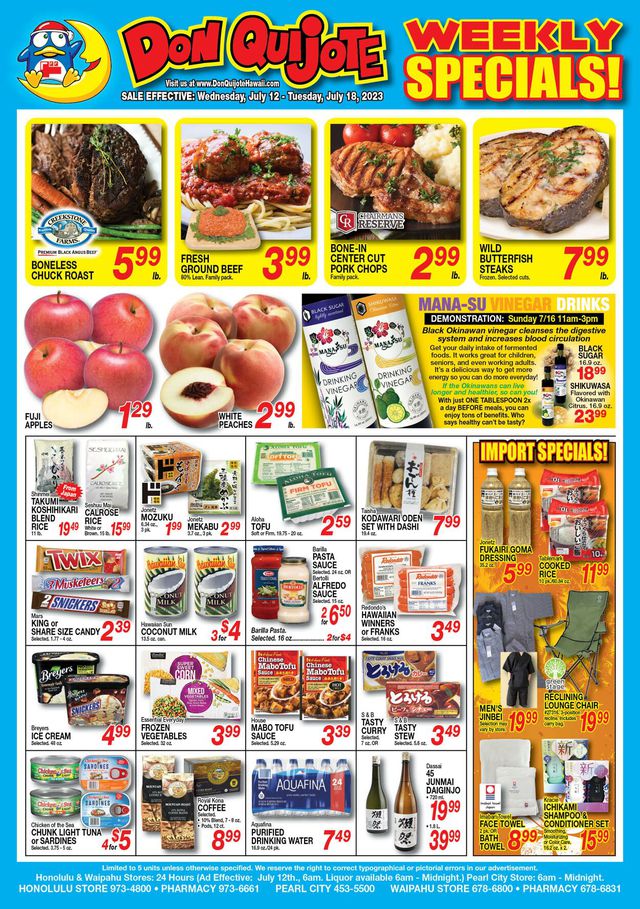 Don Quijote Hawaii Ad from 07/12/2023