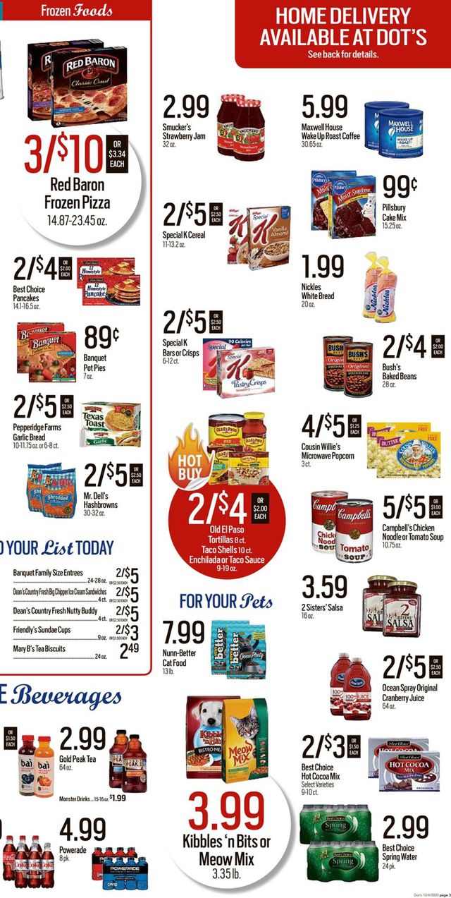 Dot's Market Ad from 10/05/2020