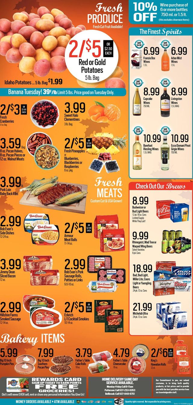 Dot's Market Ad from 11/16/2020