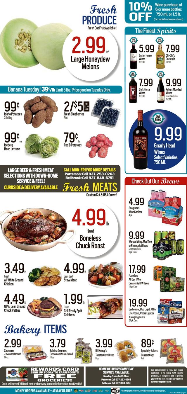 Dot's Market Ad from 07/05/2021