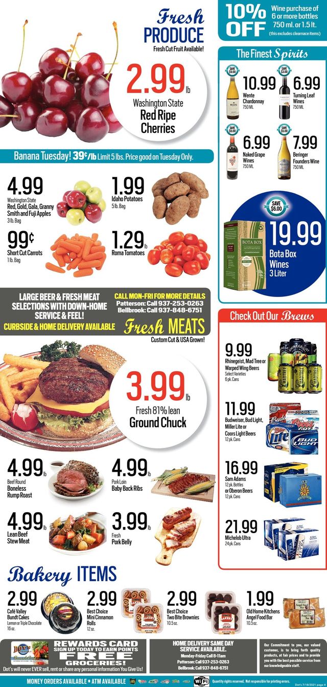 Dot's Market Ad from 07/19/2021