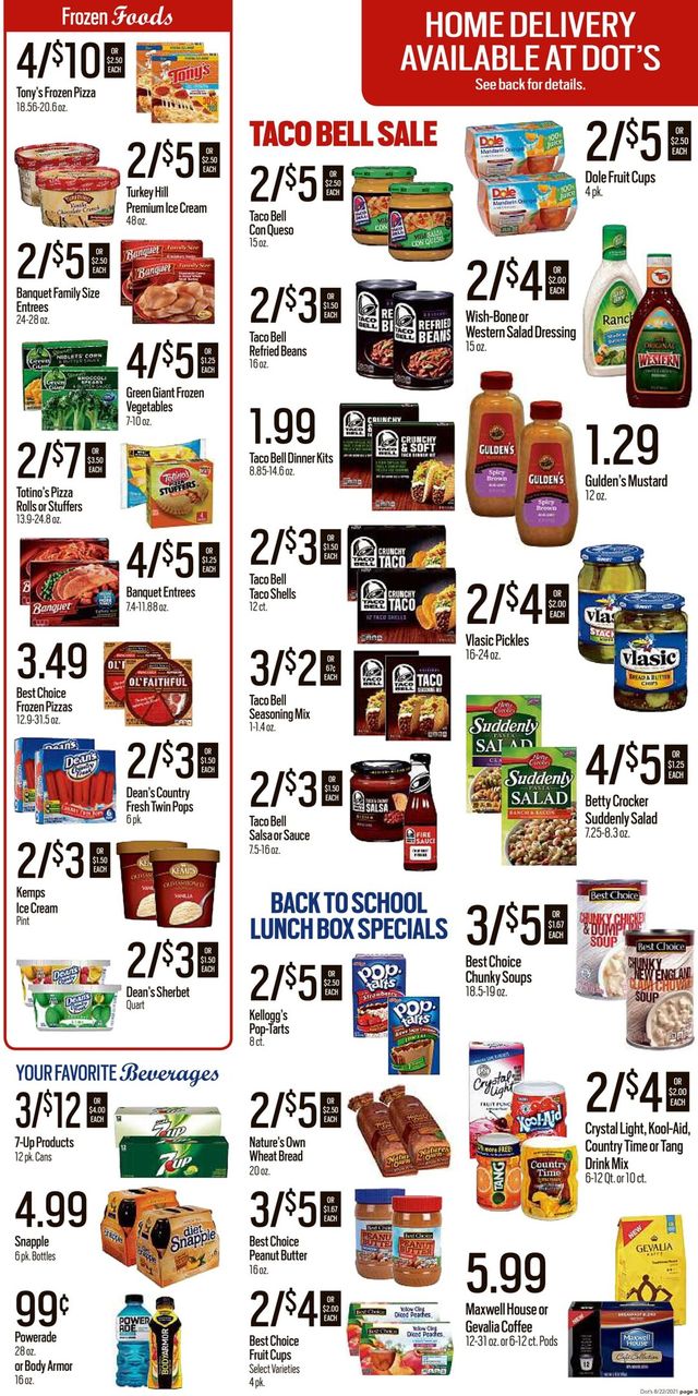 Dot's Market Ad from 08/23/2021