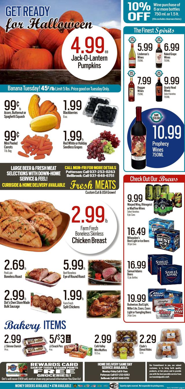 Dot's Market Ad from 10/04/2021